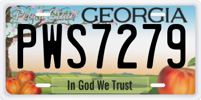GA license plate PWS7279