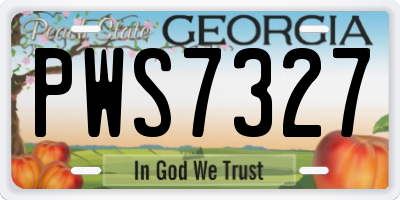 GA license plate PWS7327