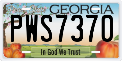 GA license plate PWS7370