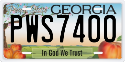 GA license plate PWS7400