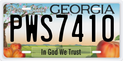 GA license plate PWS7410