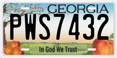 GA license plate PWS7432