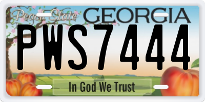 GA license plate PWS7444