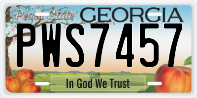 GA license plate PWS7457