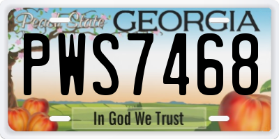 GA license plate PWS7468