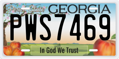 GA license plate PWS7469