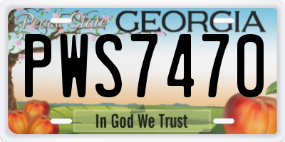 GA license plate PWS7470