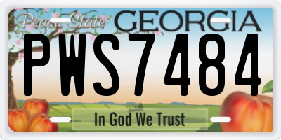 GA license plate PWS7484