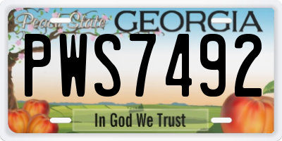 GA license plate PWS7492