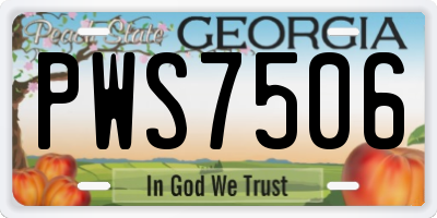 GA license plate PWS7506