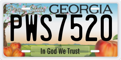 GA license plate PWS7520