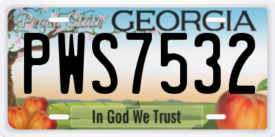 GA license plate PWS7532