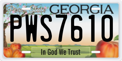 GA license plate PWS7610