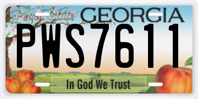 GA license plate PWS7611