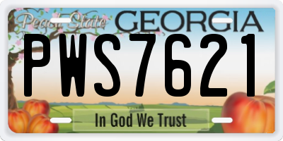 GA license plate PWS7621