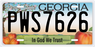 GA license plate PWS7626