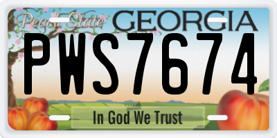 GA license plate PWS7674