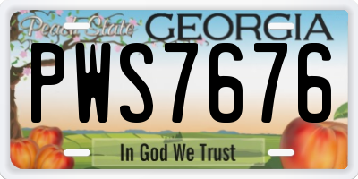 GA license plate PWS7676