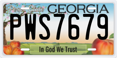 GA license plate PWS7679