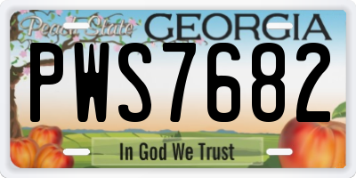 GA license plate PWS7682