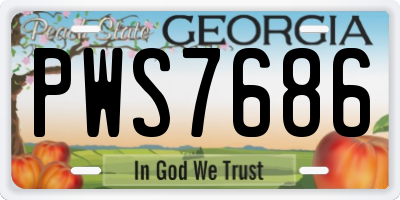 GA license plate PWS7686