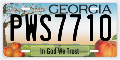 GA license plate PWS7710