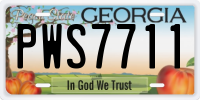 GA license plate PWS7711
