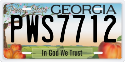 GA license plate PWS7712