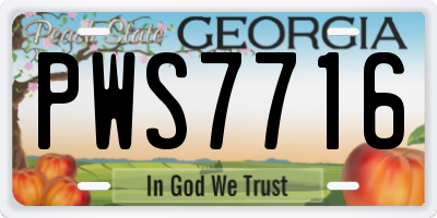 GA license plate PWS7716
