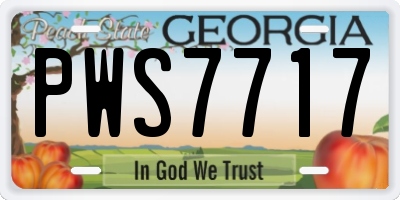GA license plate PWS7717