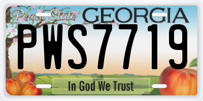 GA license plate PWS7719