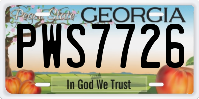 GA license plate PWS7726