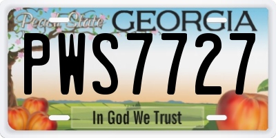 GA license plate PWS7727