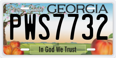 GA license plate PWS7732