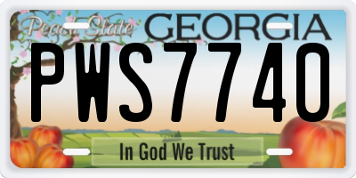 GA license plate PWS7740