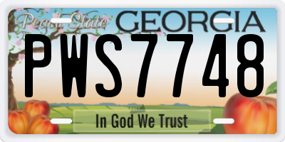 GA license plate PWS7748