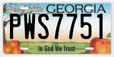GA license plate PWS7751
