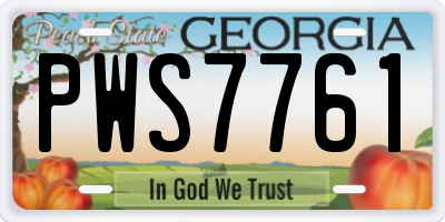 GA license plate PWS7761