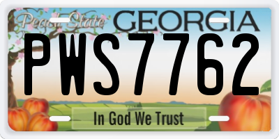 GA license plate PWS7762