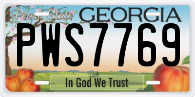 GA license plate PWS7769