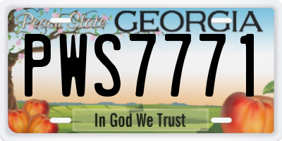 GA license plate PWS7771