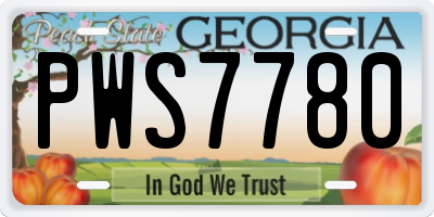 GA license plate PWS7780