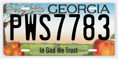 GA license plate PWS7783