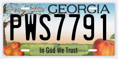 GA license plate PWS7791