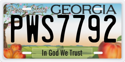 GA license plate PWS7792