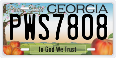 GA license plate PWS7808
