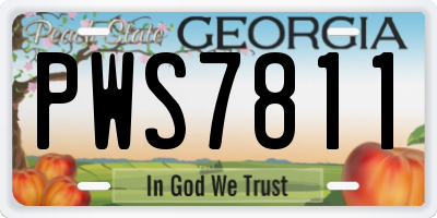 GA license plate PWS7811