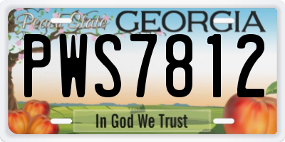 GA license plate PWS7812