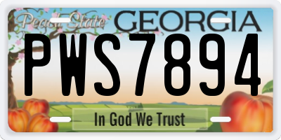 GA license plate PWS7894