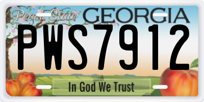 GA license plate PWS7912